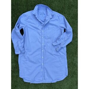Frank & Eileen Mary Shirt Dress Women's Large Blue Distressed Button Up